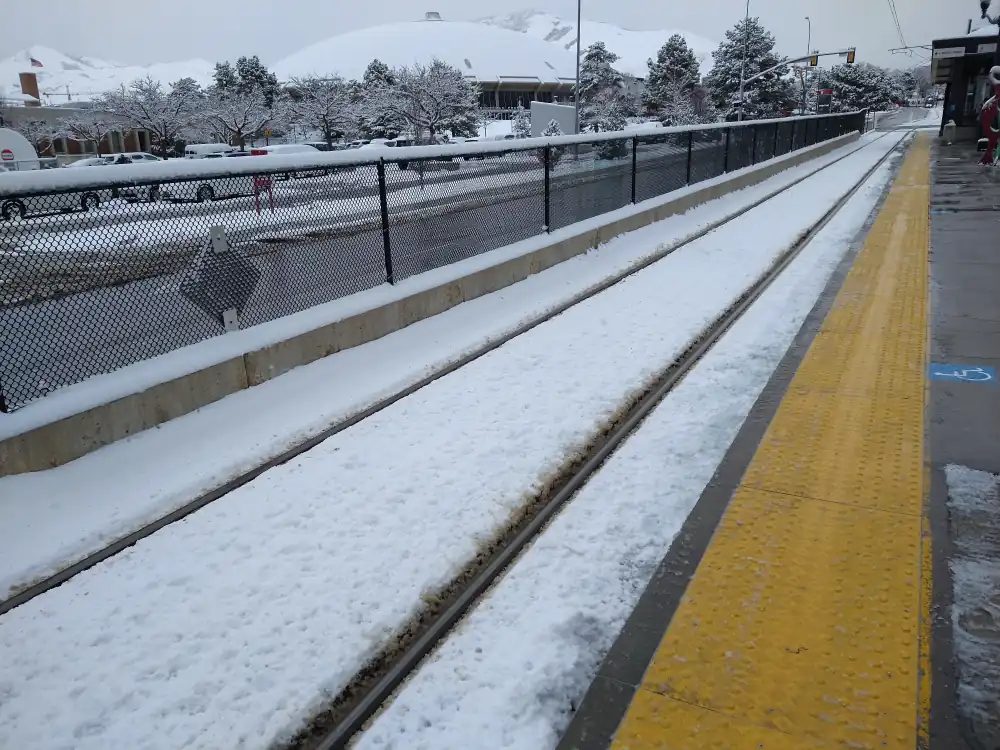 Tracks on the north side of South Campus Station