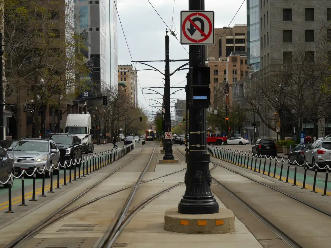 A view down the tracks on Main St.